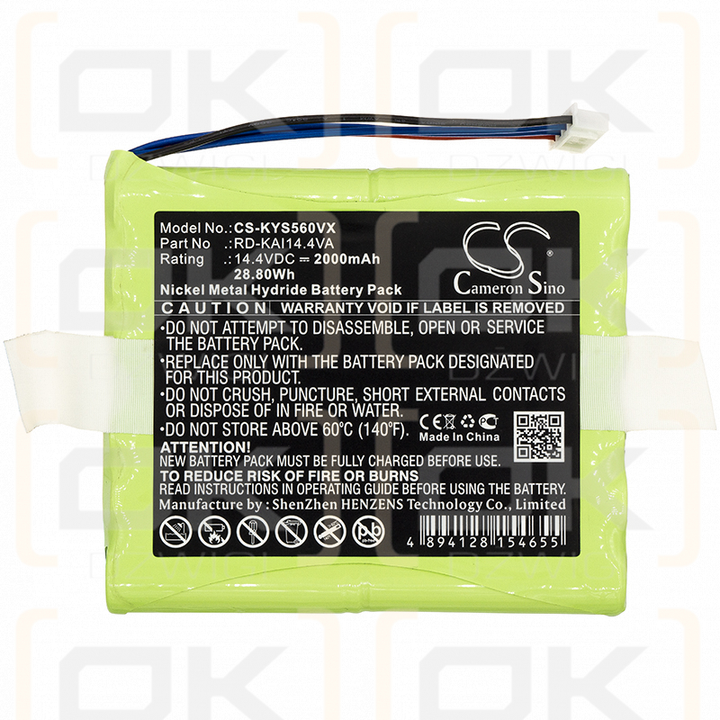 Kaily S750 / RD-KAI14.4VA 2000mAh Ni-MH 14.4V (Cameron Sino)