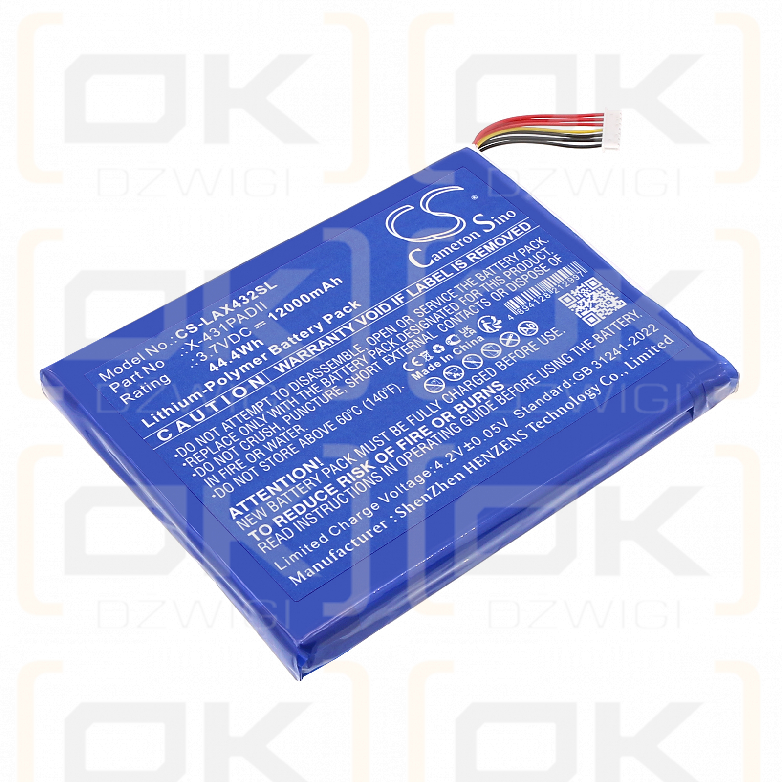 Launch Diagnostic Scanner X431 Pad II / X-431PADII 12000mAh Li-Polymer 3.7V (Cameron Sino)