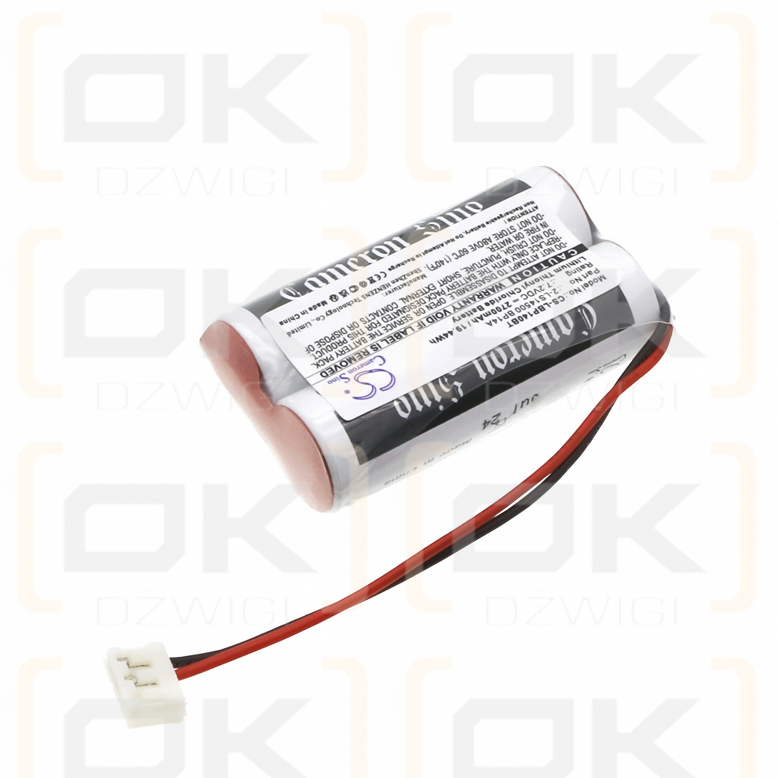Этикетка Alcose / 2-LS14500 BP14A 2700 мАч Li-SOCl2 7,2 В (Cameron Sino)