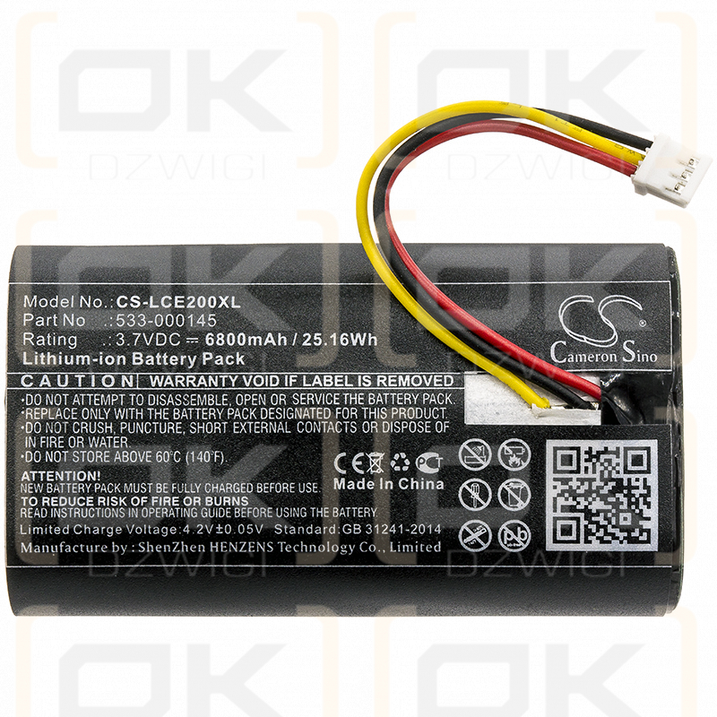 Logitech 861-000066 / 533-000145 6800mAh Li-ion 3.7V (Cameron Sino)