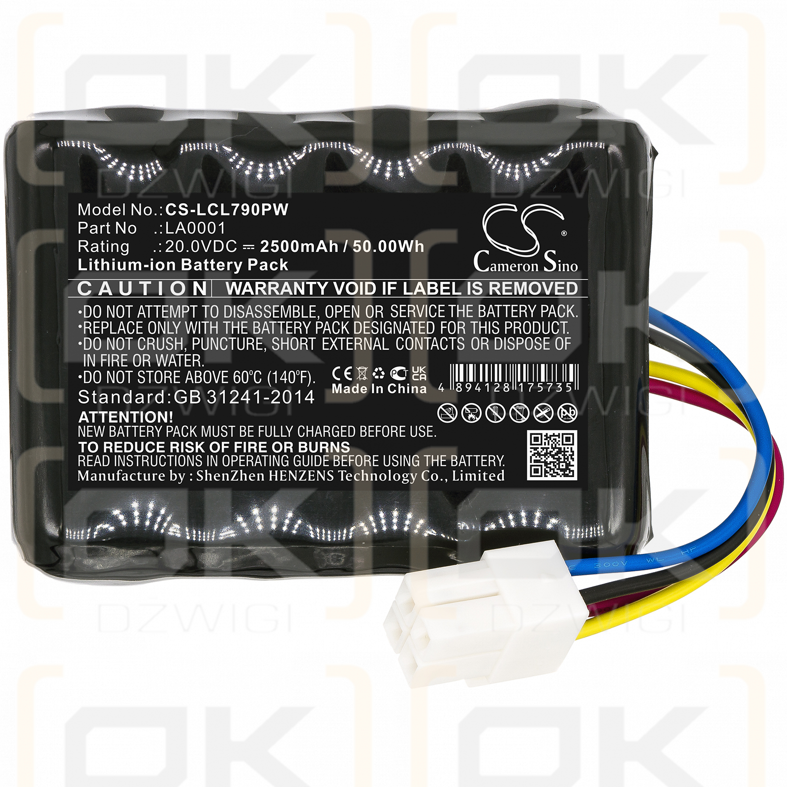 Landxcape LX793 / LA0001 2500mAh Li-ion 20.0V (Cameron Sino)