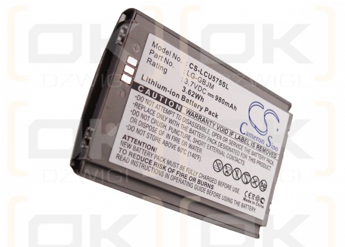 LG TU575 / LG-GBJM 980 mAh Li-Ion 3,7 V (Cameron Sino)