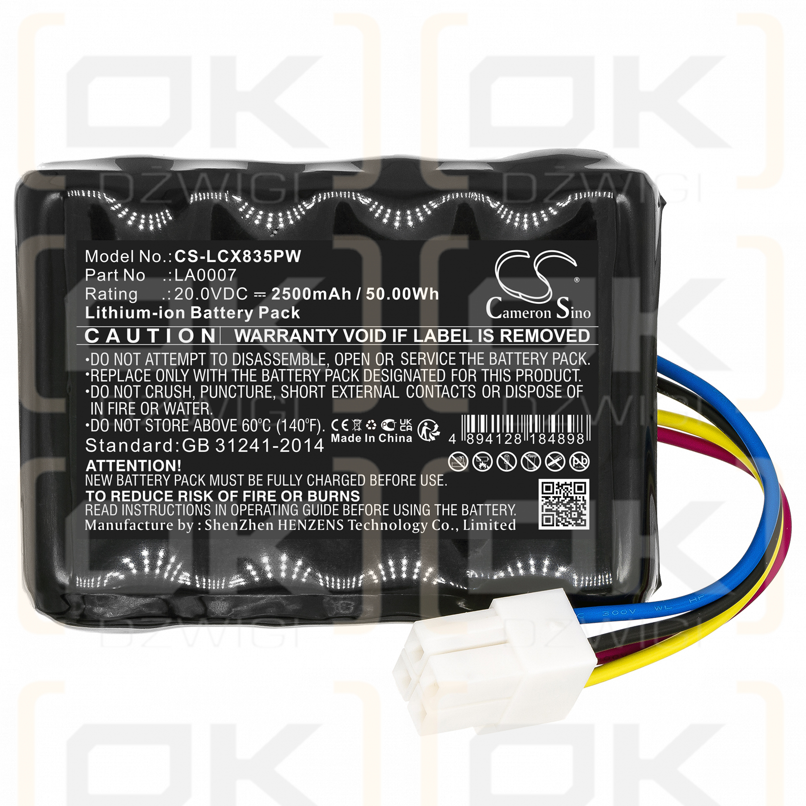 Landxcape LX990 / LA0007 2500mAh Li-ion 20.0V (Cameron Sino)