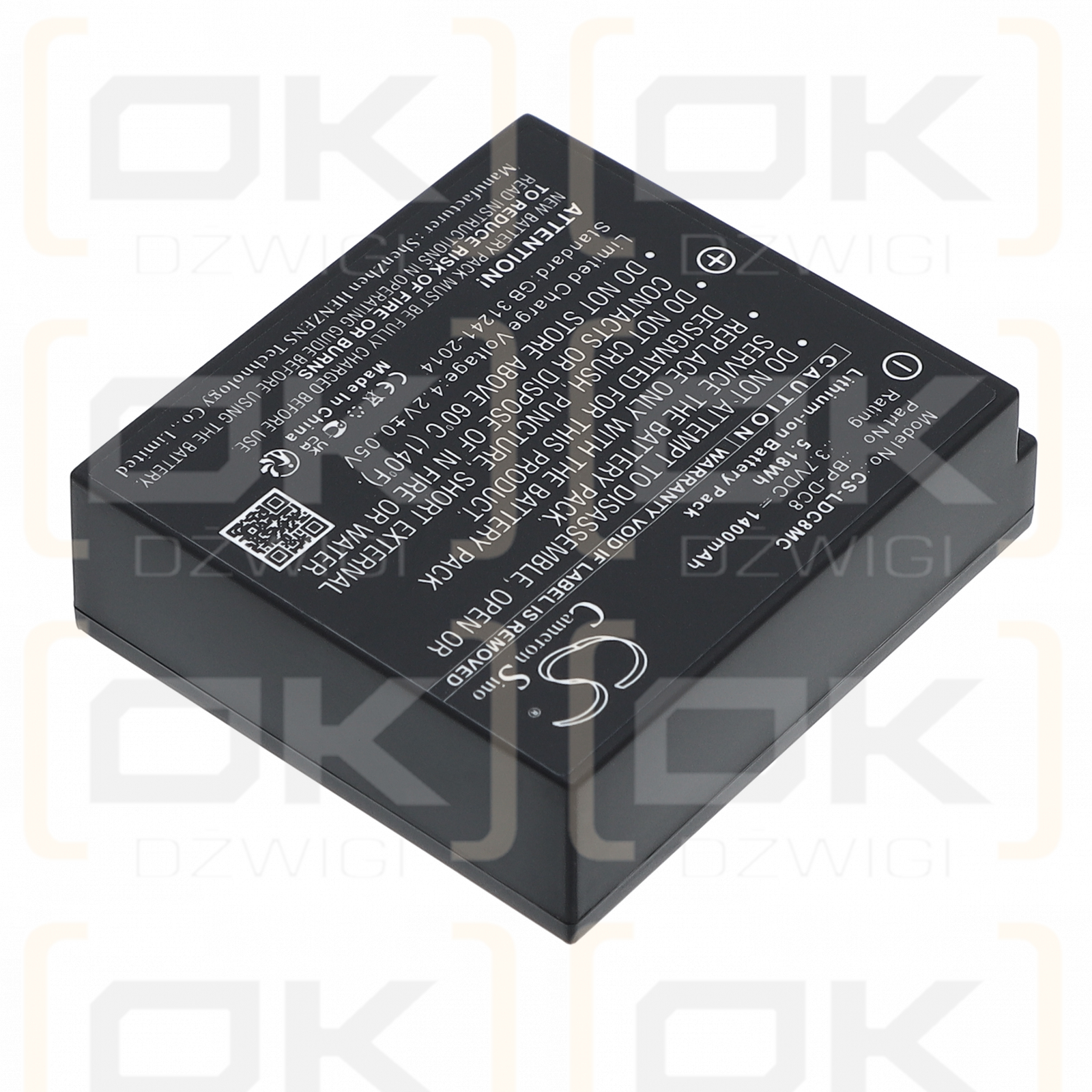 Replacement Battery for Leica X1 / BP-DC8 1400 mAh Li-ion 3.7 V (Cameron Sino)