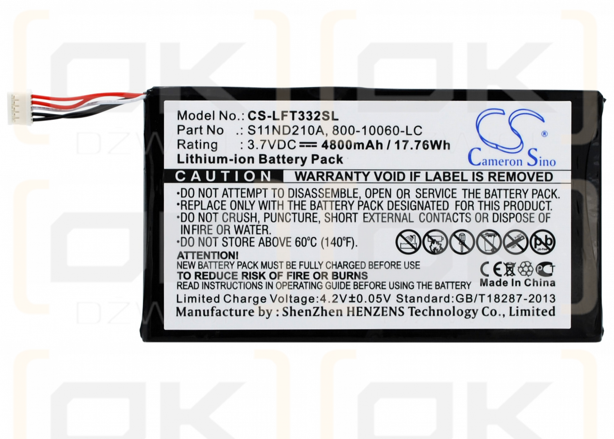 LeapFrog NABI2NV7A / S11ND210A 4800 mAh Li-Ion 3,7 V (Cameron Sino)