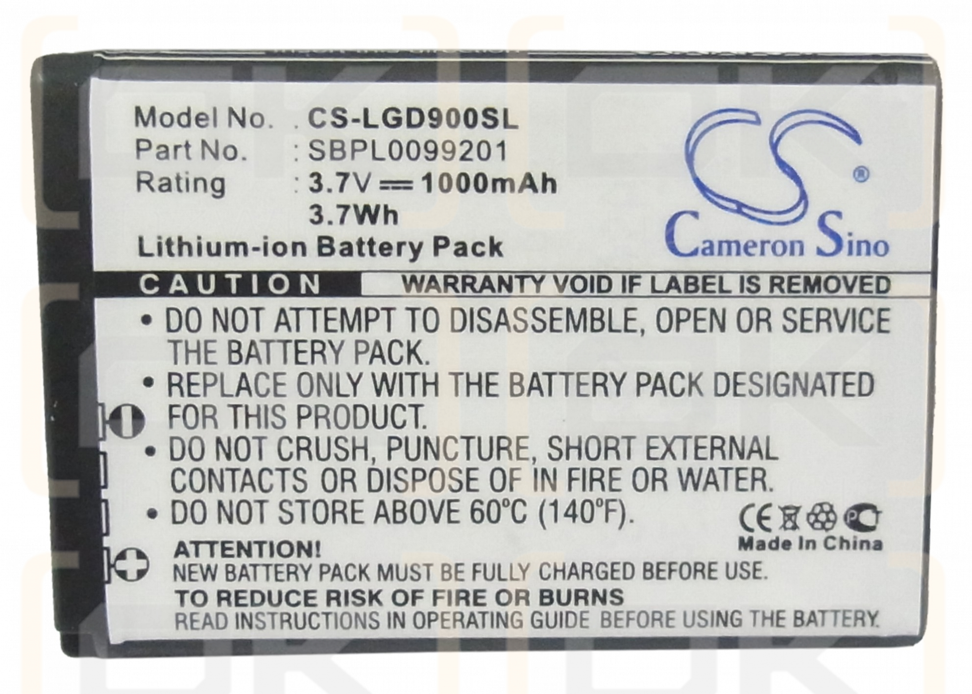 LG BL40 Chocolate / LGIP-520N 1000mAh Li-ion 3.7V (Cameron Sino)