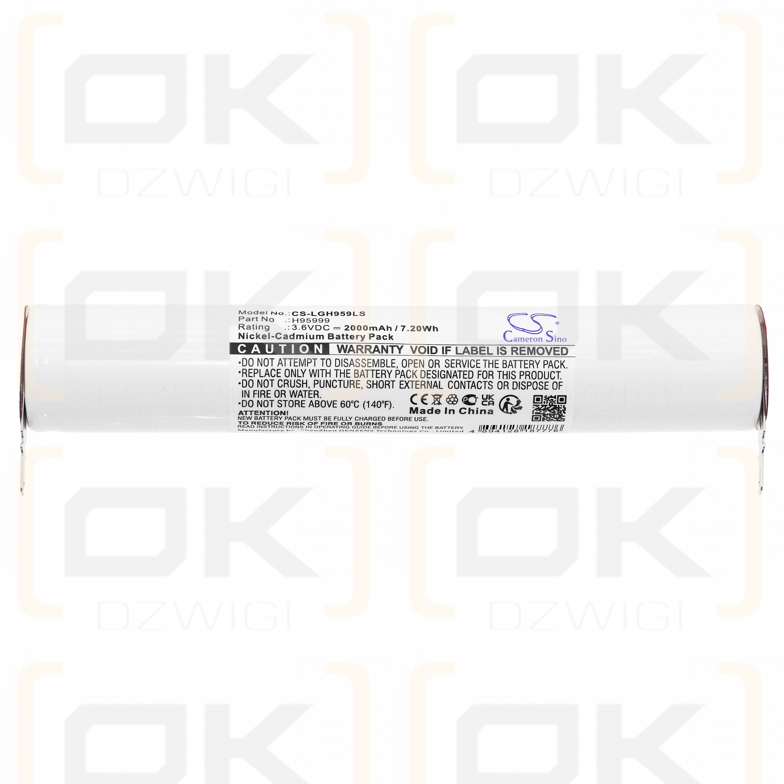 Legrand 061883 / H95999 2000mAh Ni-CD 3.6V (Cameron Sino)