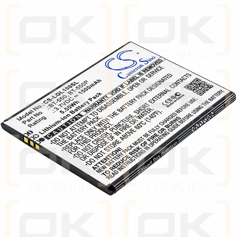 Ersatzakku für Leagoo Lead 1 / BT-550 1500mAh Li-Ion 3,7V (Cameron Sino)