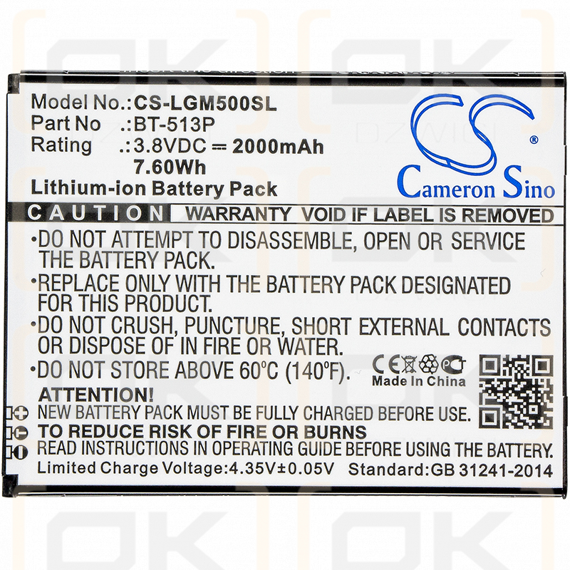 Ersatzakku für Leagoo M5 / BT-513P 2000mAh Li-Ion 3,8V (Cameron Sino)