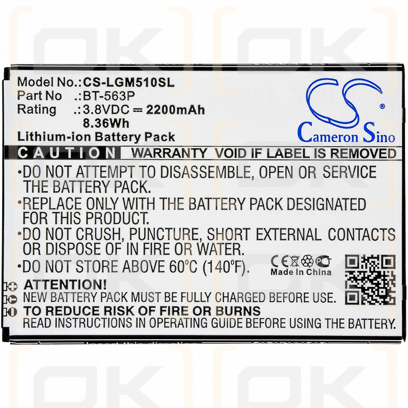 Ersatzakku für Leagoo M5 Plus / BT-563P 2200mAh Li-Ion 3,8V (Cameron Sino)