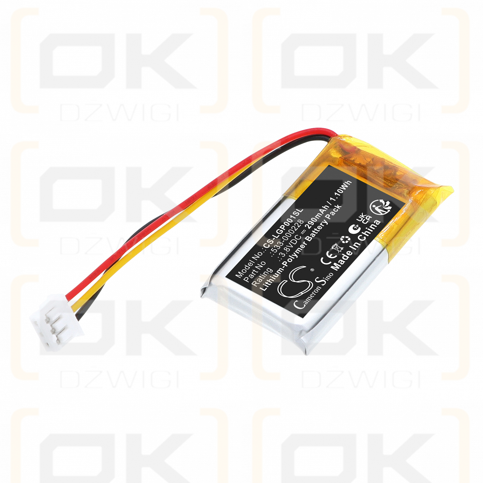 Replacement Battery for Logitech G Pro X Superlight 2 Gaming Mouse / 533-000228 290 mAh Li-Polymer 3.8 V (Cameron Sino)