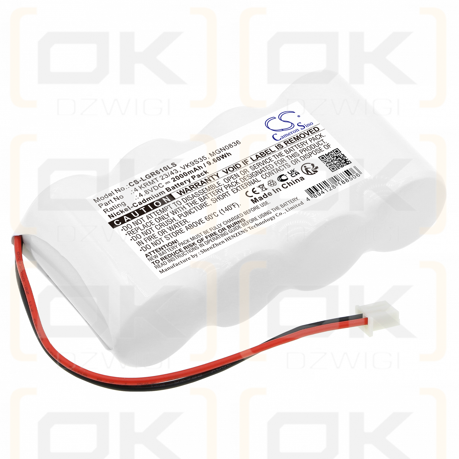 Legrand SEA39782 / 4 KRMT 23/43 2000mAh Ni-CD 4.8V (Cameron Sino)