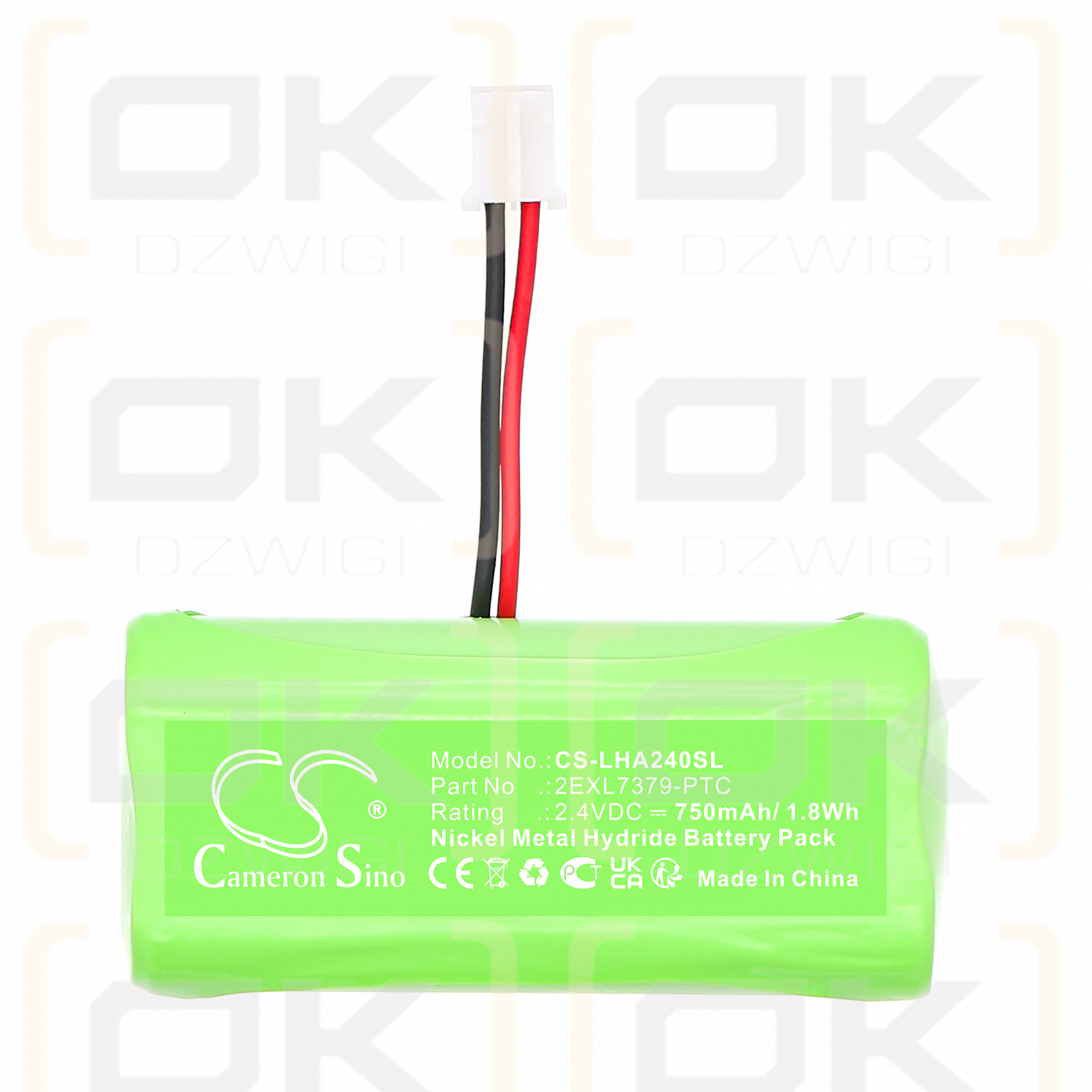 Lightspeed Flexmike / 2EXL7379-PTC 750 mAh Ni-MH 2,4 V (Cameron Sino)