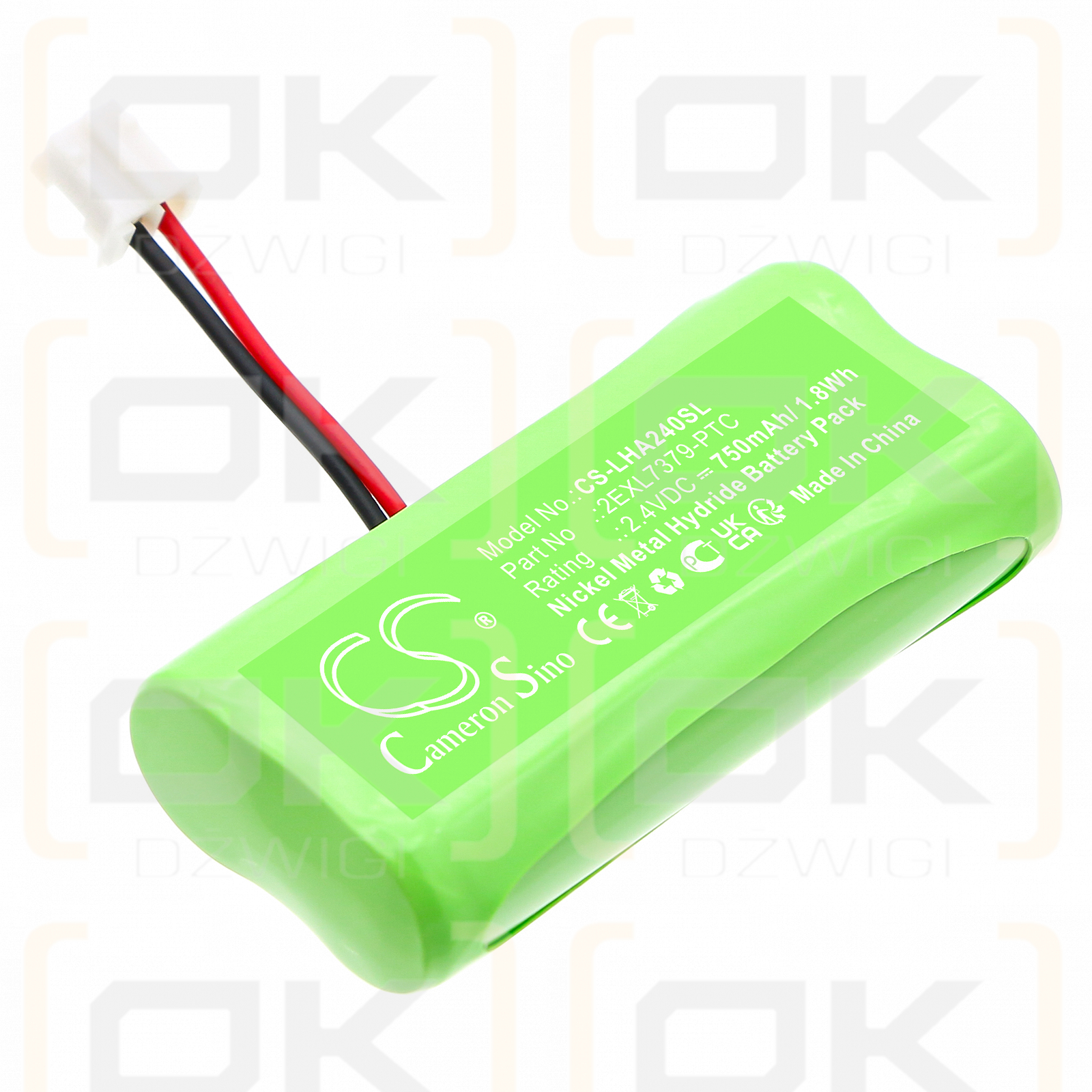Lightspeed Flexmike / 2EXL7379-PTC 750 mAh Ni-MH 2,4 V (Cameron Sino)