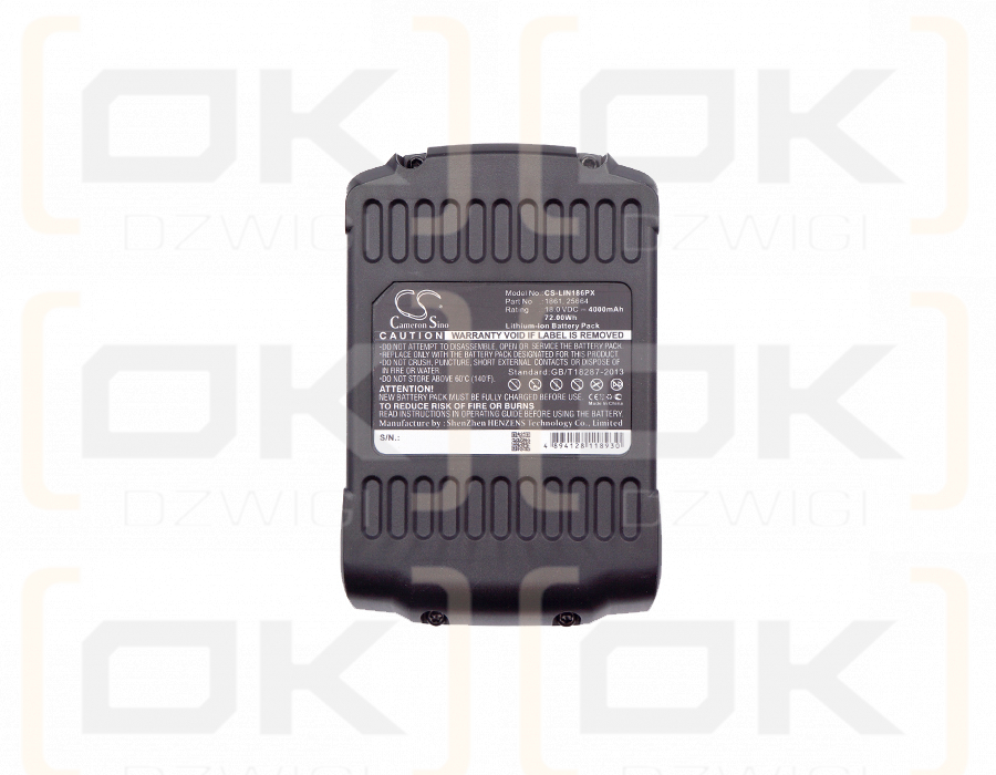 Lincoln PowerLuber Grease Gun / 1861 4000 mAh Li-ion 18 V (Cameron Sino)