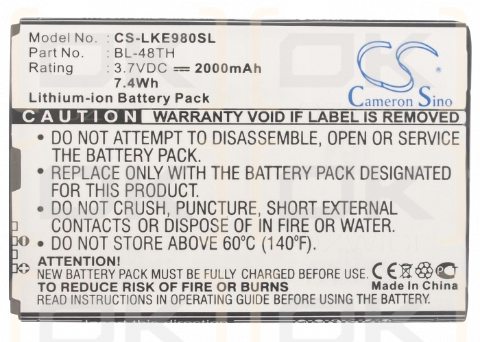 LG E986 / BL-48TH 2000mAh Li-ion 3.7V (Cameron Sino)