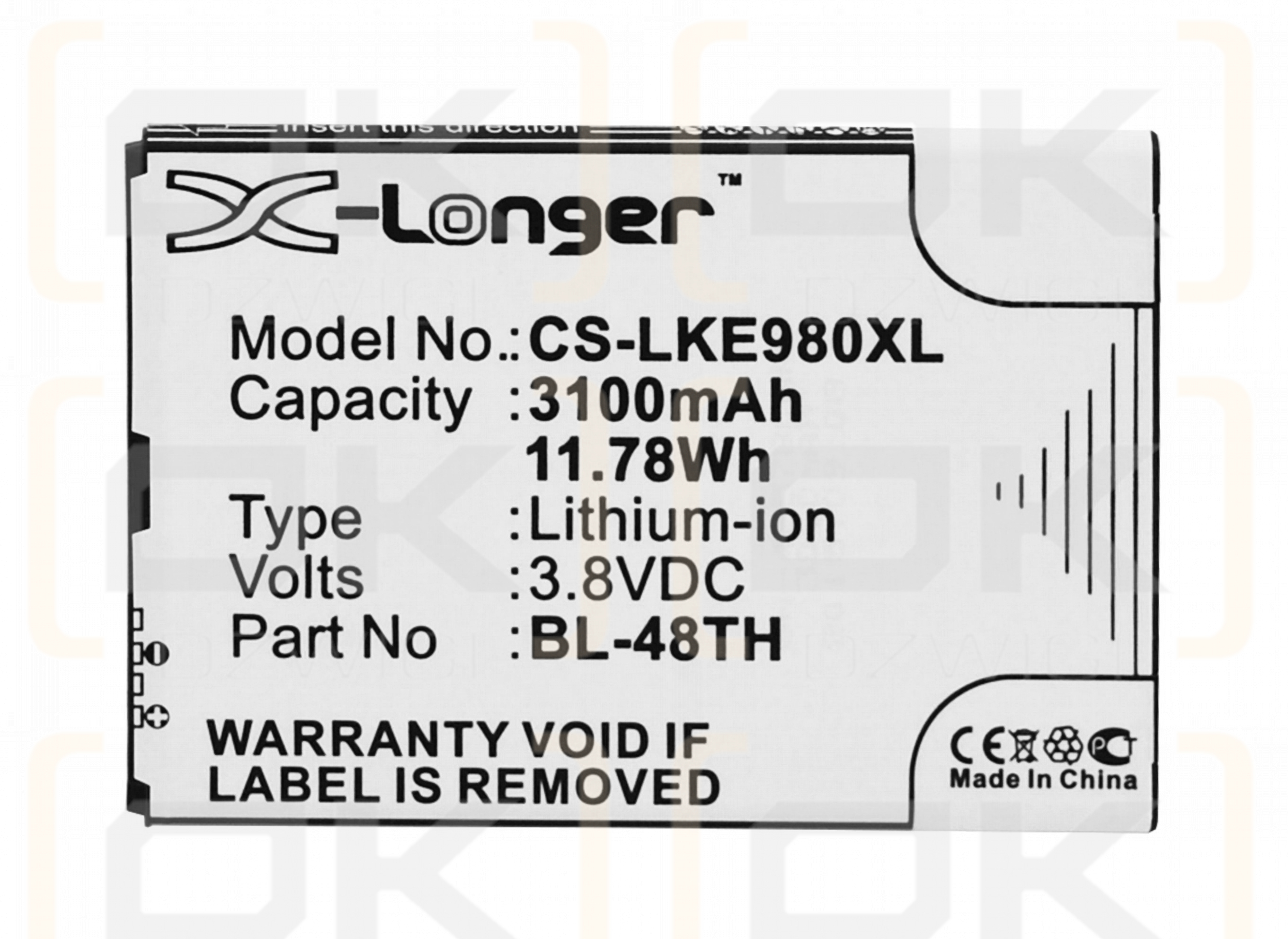 LG F-240K / BL-48TH 3100mAh Li-ion 3.8V (Cameron Sino)