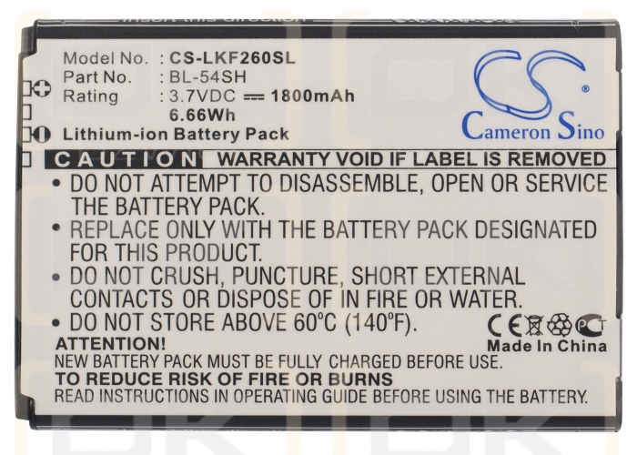 LG H525N / BL-54SH 1800mAh Li-ion 3.7V (Cameron Sino)