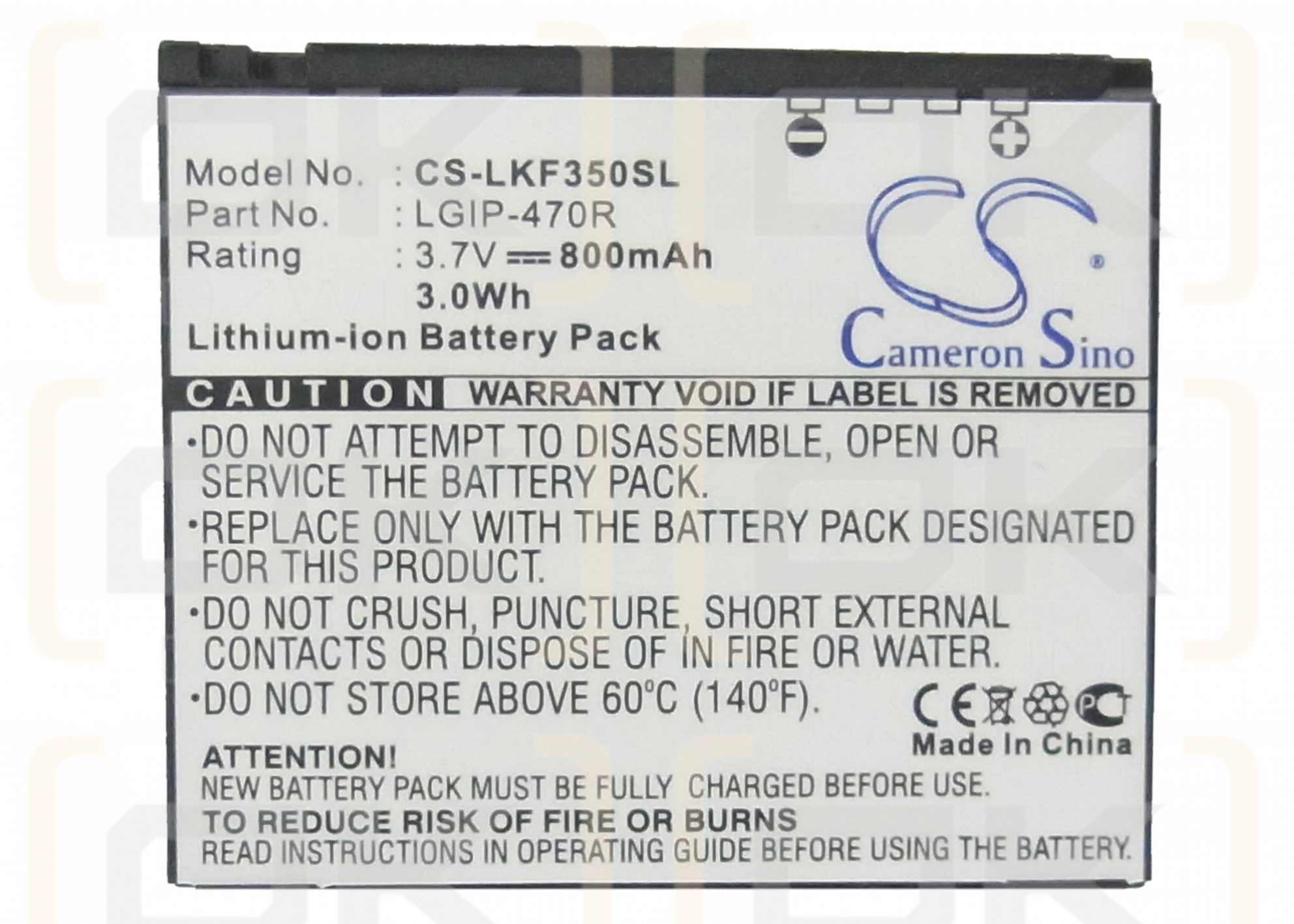 LG KP500 / LGIP-470R 800 mAh Li-Ion 3,7 V (Cameron Sino)