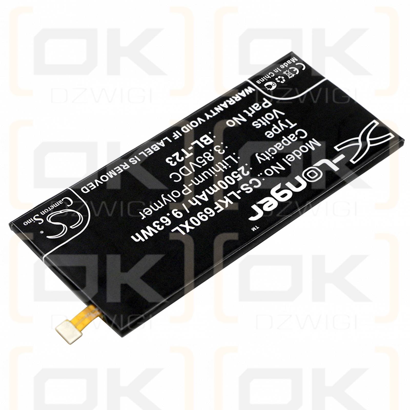 LG F690S / BL-T23 2500mAh Li-Polymer 3.85V (Cameron Sino)