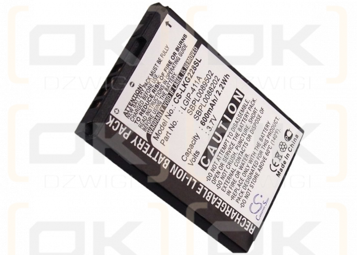 LG KG375 / LGIP-411A 600mAh Li-ion 3.7V (Cameron Sino)