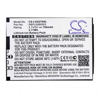 LG KG278 / SBPL0089503 750 mAh Li-ion 3.7 V (Cameron Sino)