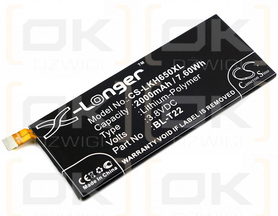 LG Klasse 4G / BL-T22 2000 mAh Li-Polymer 3,8 V (Cameron Sino)