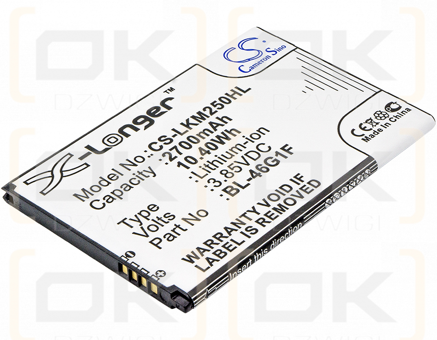 LG M257 / BL-46G1F 2700mAh Li-ion 3.85V (Cameron Sino)