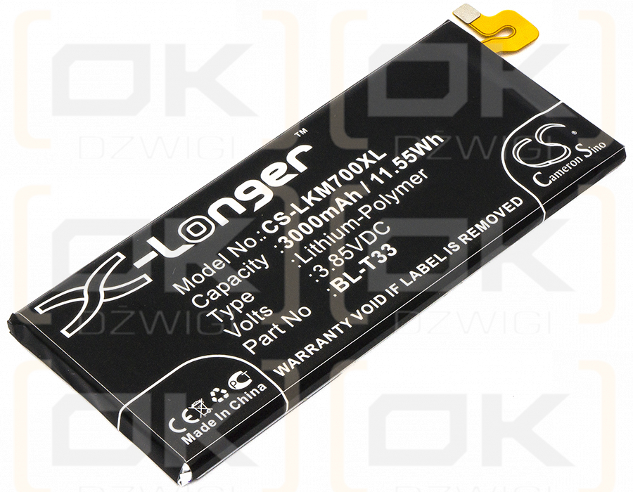 LG Q6a / BL-T33 3000mAh Li-Polymer 3.85V (Cameron Sino)