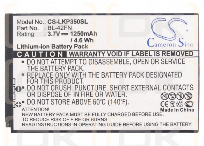 LG C550 / BL-42FN 1250 mAh Li-Ion 3,7 V (Cameron Sino)