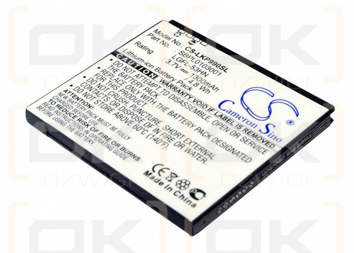 Batería de iones de litio T-Mobile C729 / SBPL0103001 de 1300 mAh y 3,7 V (Cameron Sino)