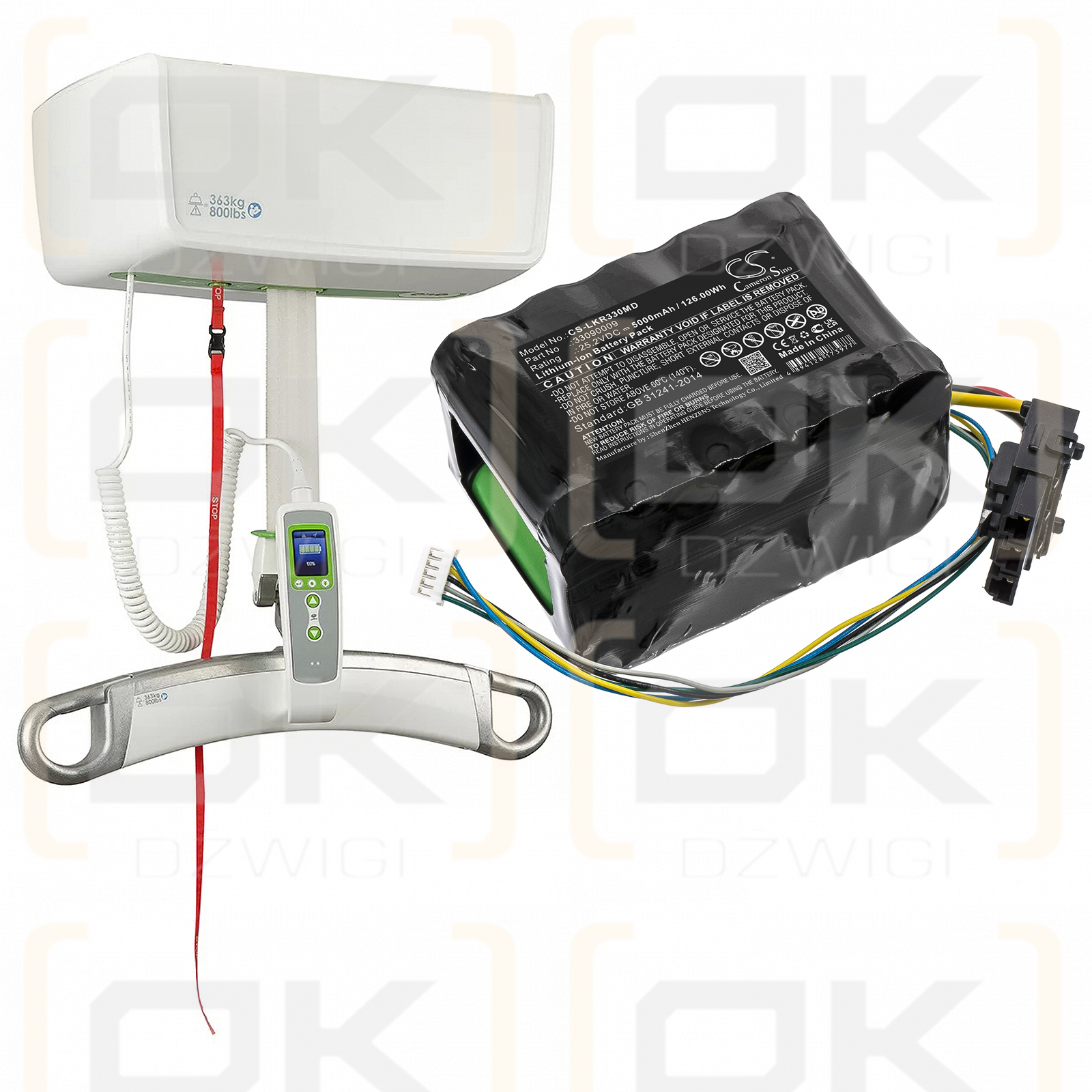 LikoGuard XL Ceiling Hoist Motors / 33090009 5000mAh Li-ion 25.2V (Cameron Sino)