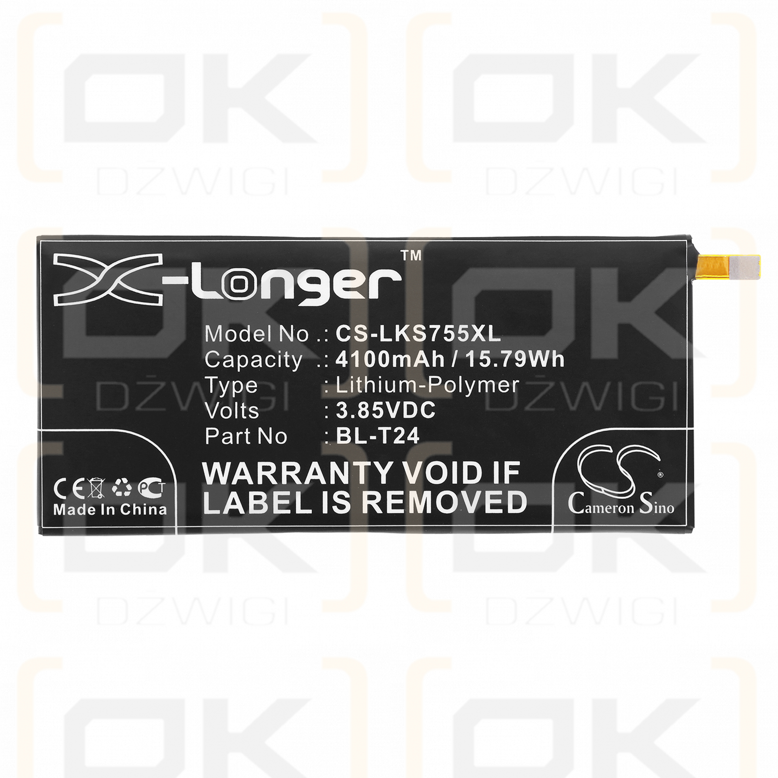 LG LV9 X Calibur / BL-T24 4100mAh Li-Polímero 3.85V (Cameron Sino)