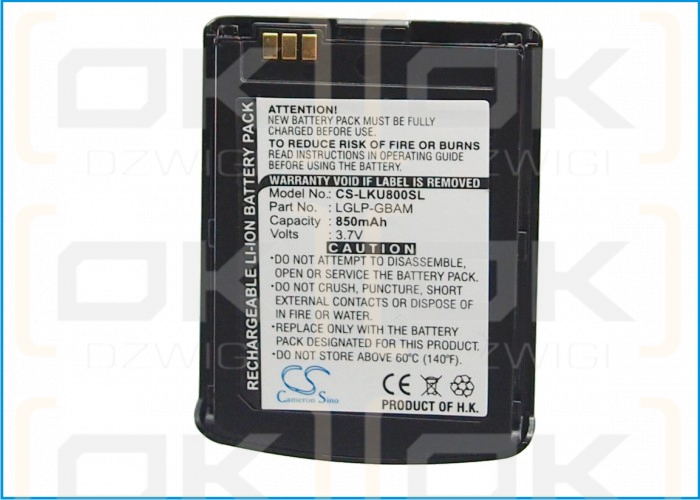 LG KU800 / LGLP-GBAM 850mAh Li-ion 3.7V (Cameron Sino)