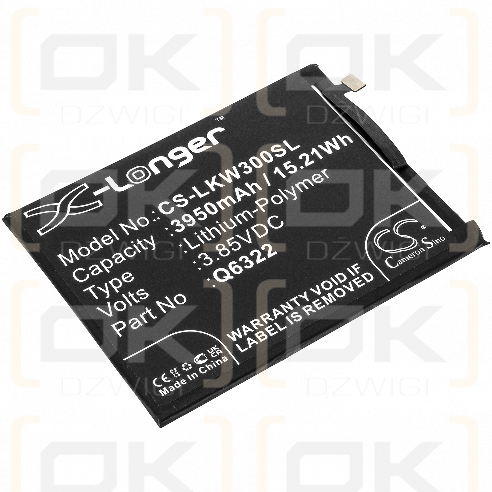 LG W30 / Q6322 3950mAh Li-Polymer 3.85V (Cameron Sino)