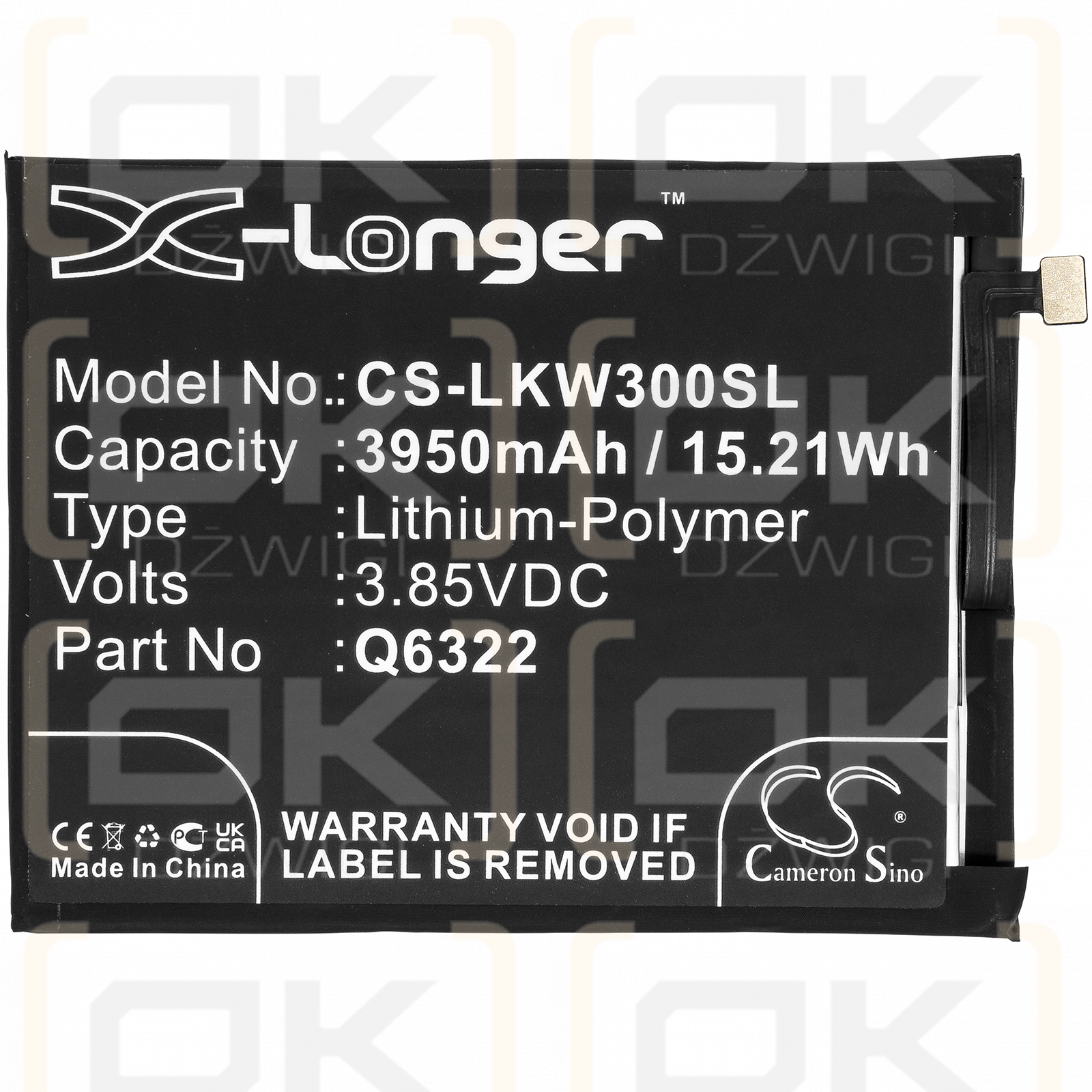 LG W30 / Q6322 3950mAh Li-Polymer 3.85V (Cameron Sino)