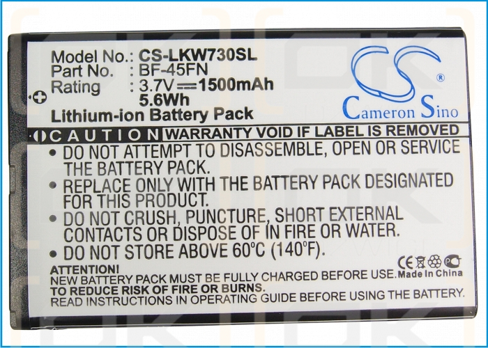 LG KW730 / BF-45FN 1500mAh Li-ion 3.7V (Cameron Sino)