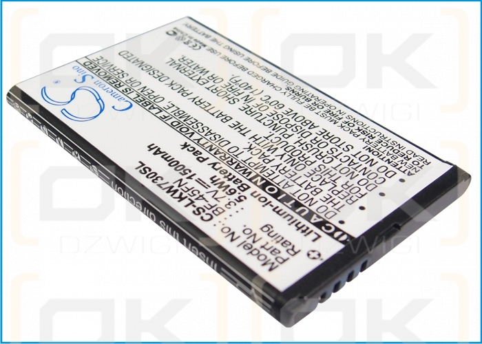 LG KW730 / BF-45FN 1500mAh Li-ion 3.7V (Cameron Sino)