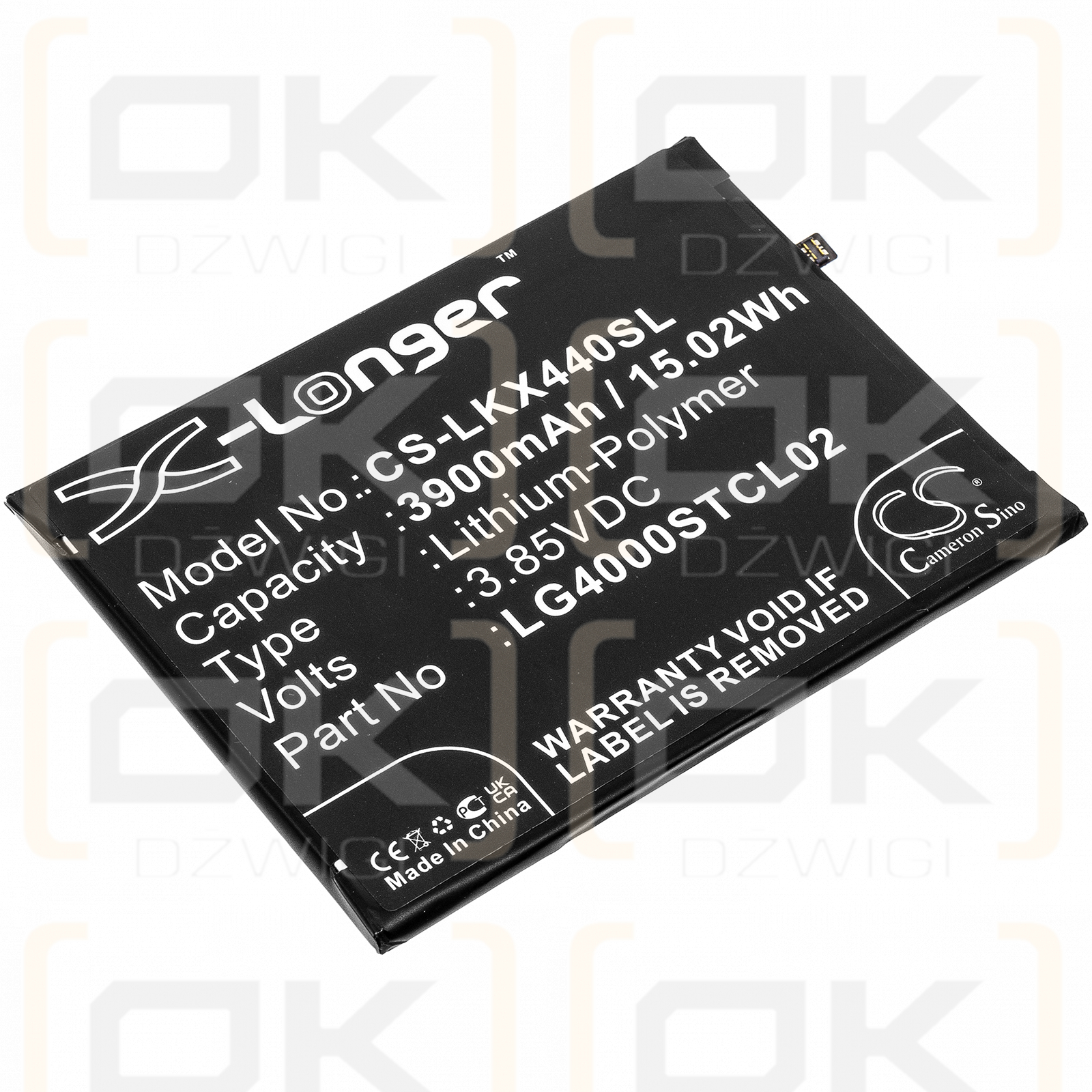 LG X440IM / LG4000STCL02 3900mAh Li-Polymer 3.85V (Cameron Sino)