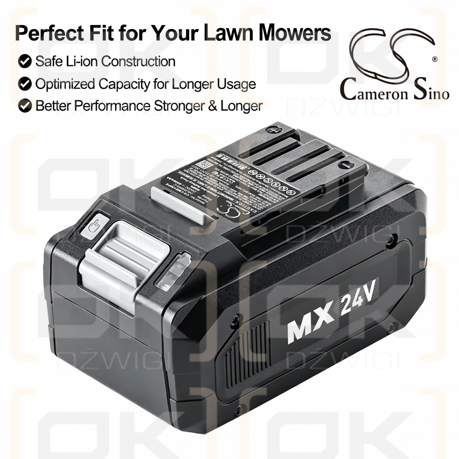 Ersatzakku für LawnMaster VBRMGT601YCM2 / 24LB4005-C 4000 mAh Li-Ion 24V (Cameron Sino)