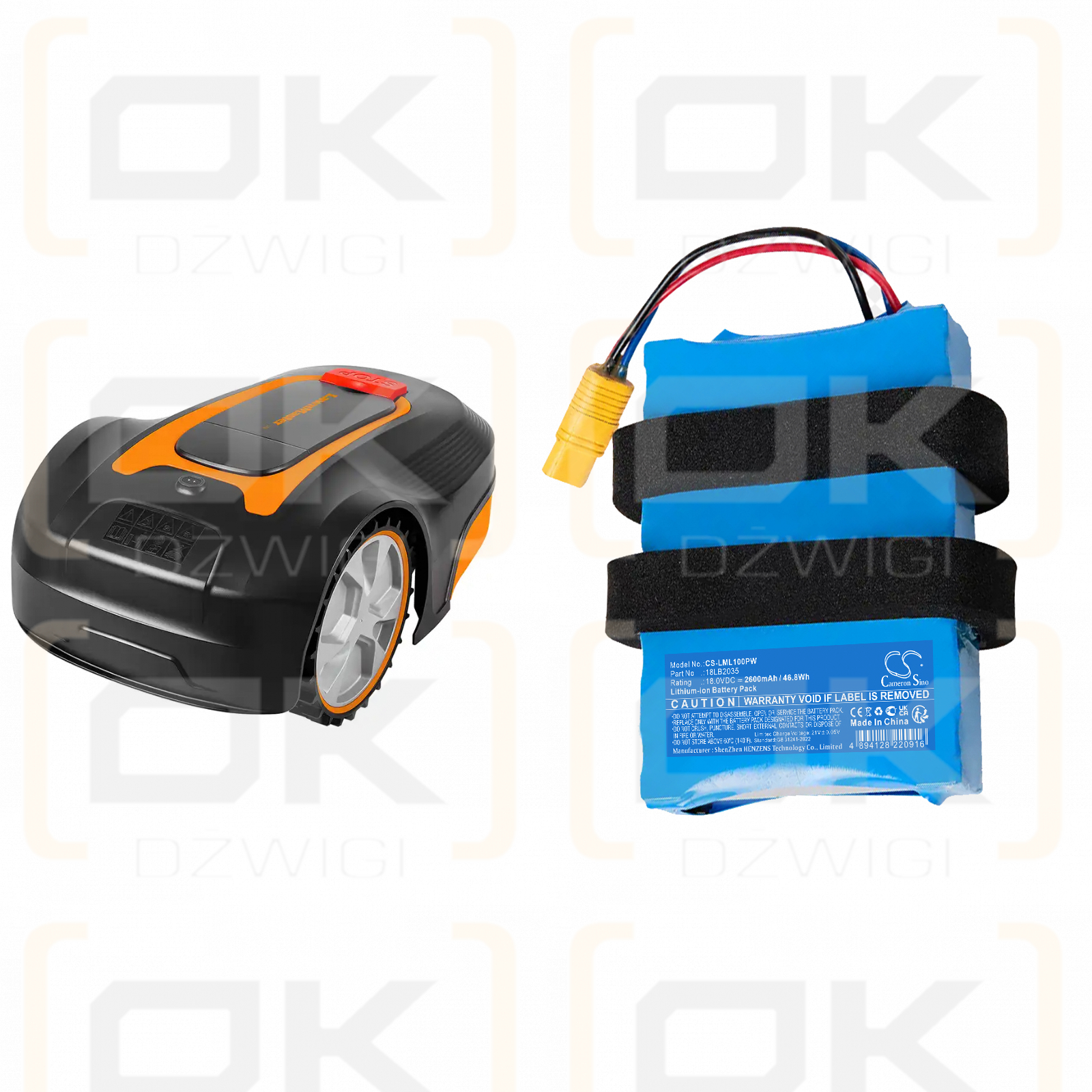 LawnMaster L12/18LB2035 2600 mAh Li-Ionen 18,0 V (Cameron Sino)