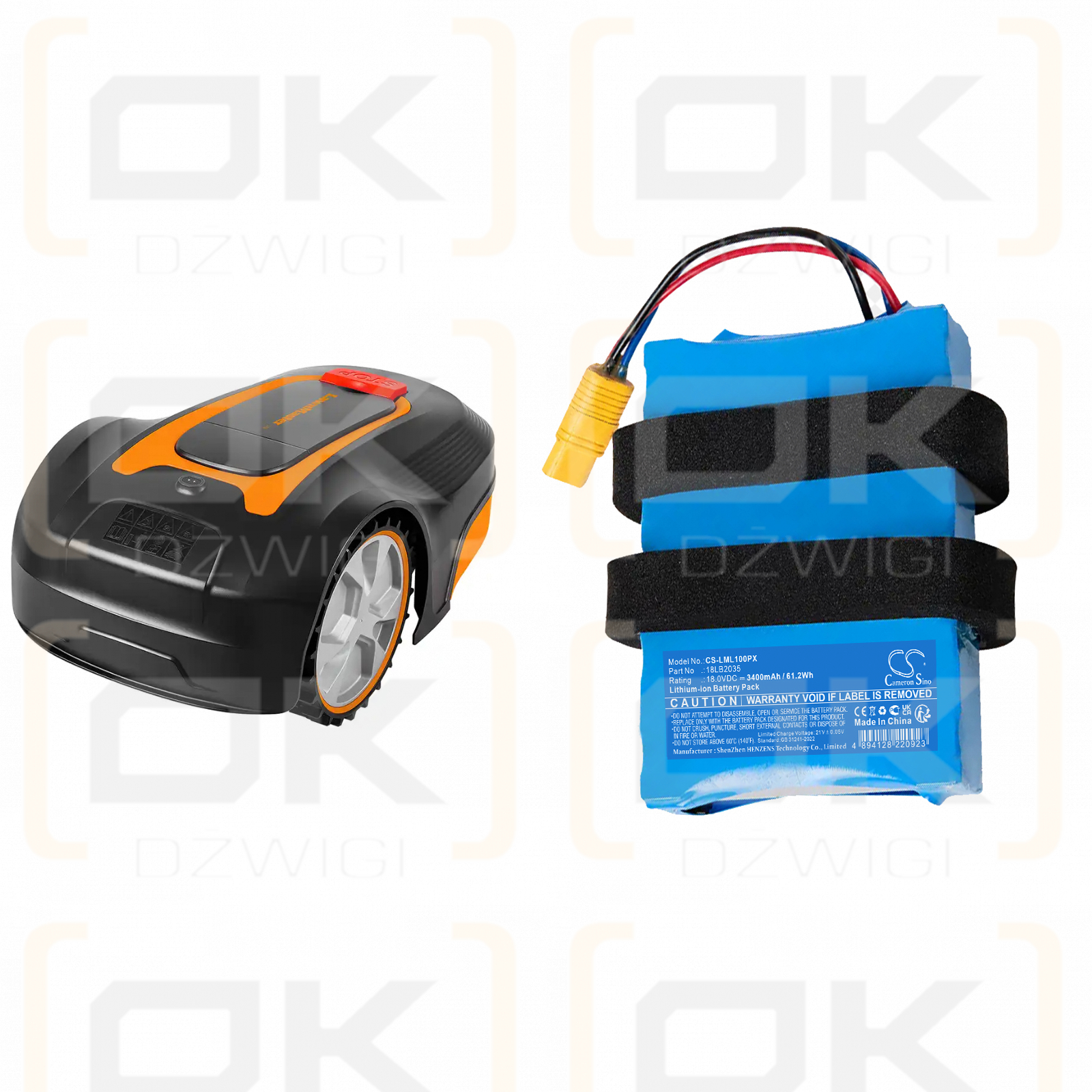 LawnMaster L12/18LB2035 3400 mAh Li-Ionen 18,0 V (Cameron Sino)