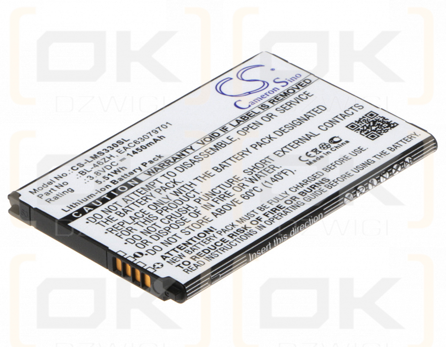 LG Escape 3 4G LTE / BL-46ZH 1450mAh Li-ion 3.8V (Cameron Sino)