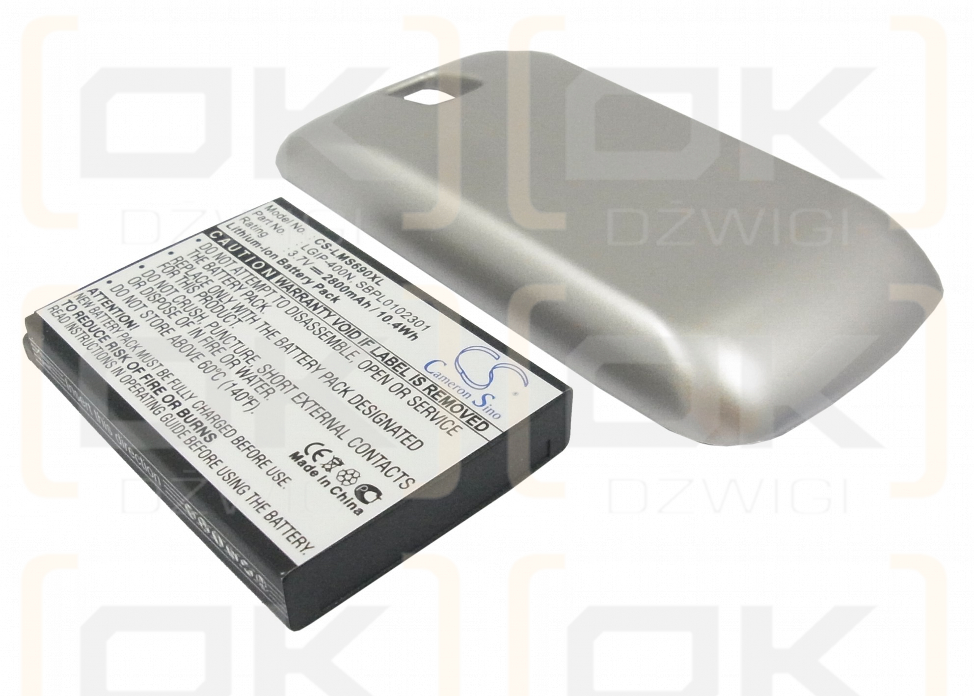 LG Optimus M / LGIP-400N 2800mAh Li-ion 3.7V (Cameron Sino)