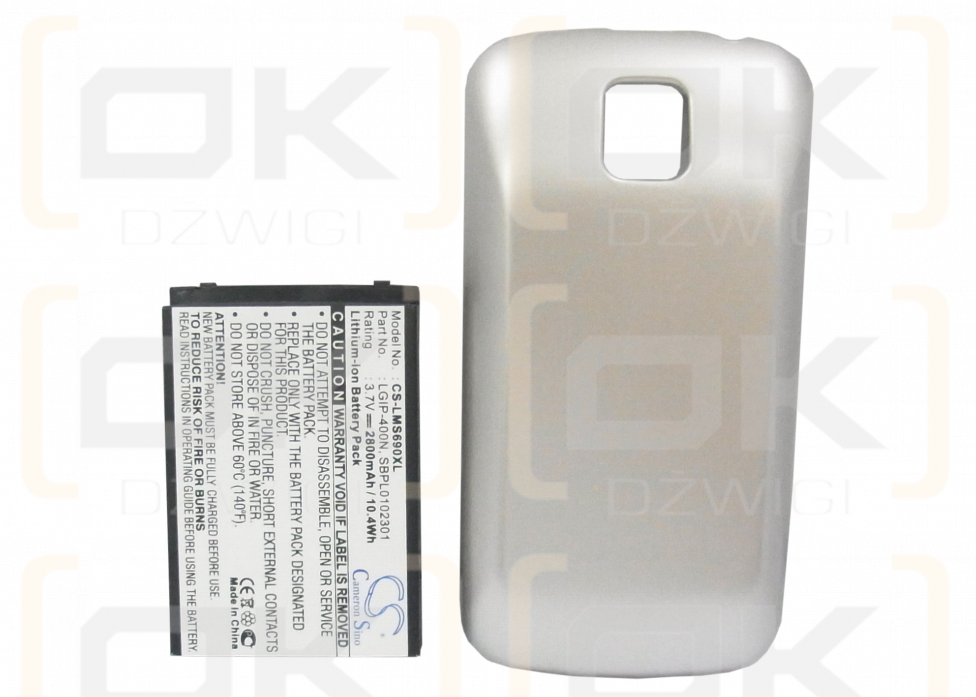 LG Optimus M / LGIP-400N 2800mAh Li-ion 3.7V (Cameron Sino)