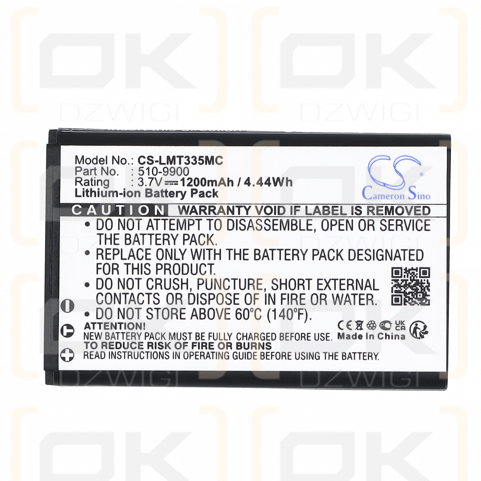 Replacement Battery for Polaroid DVG-720E / RL-6C 1200 mAh Li-ion 3.7 V (Cameron Sino)