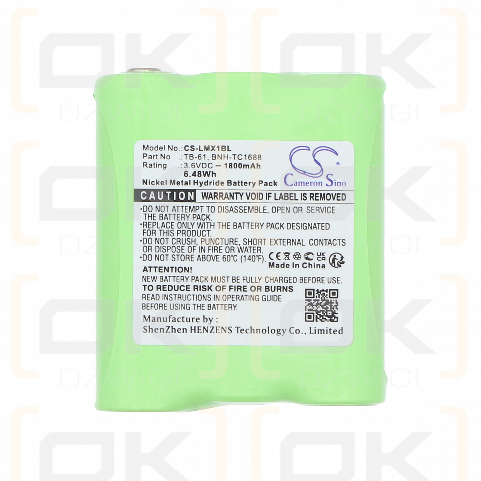 PSC FALCON TOP GUN PT2000 / 00-862-00 1800 мАч Ni-MH 3,6 В (Cameron Sino)