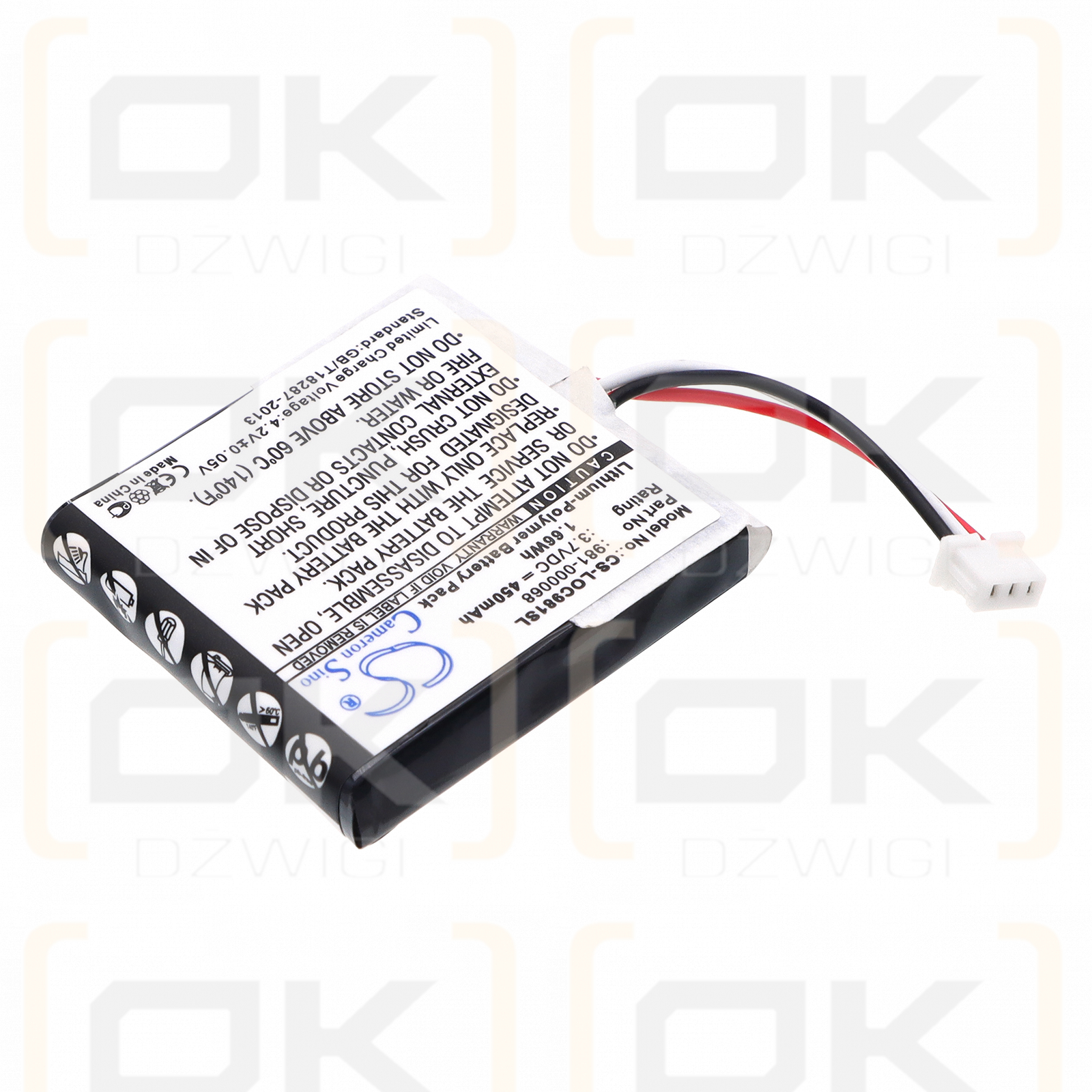 Logitech LOG981000068 / 981-000068 450 мА·ч литий-полимерный 3,7 В (Cameron Sino)