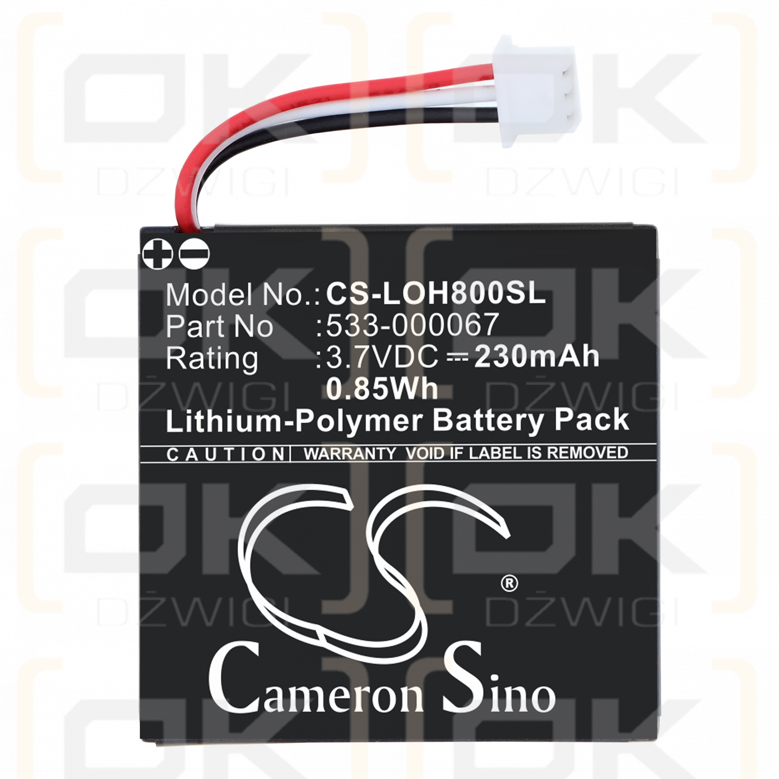 Logitech H800 / 533-000067 Batería de polímero de litio de 230 mAh y 3,7 V (Cameron Sino)