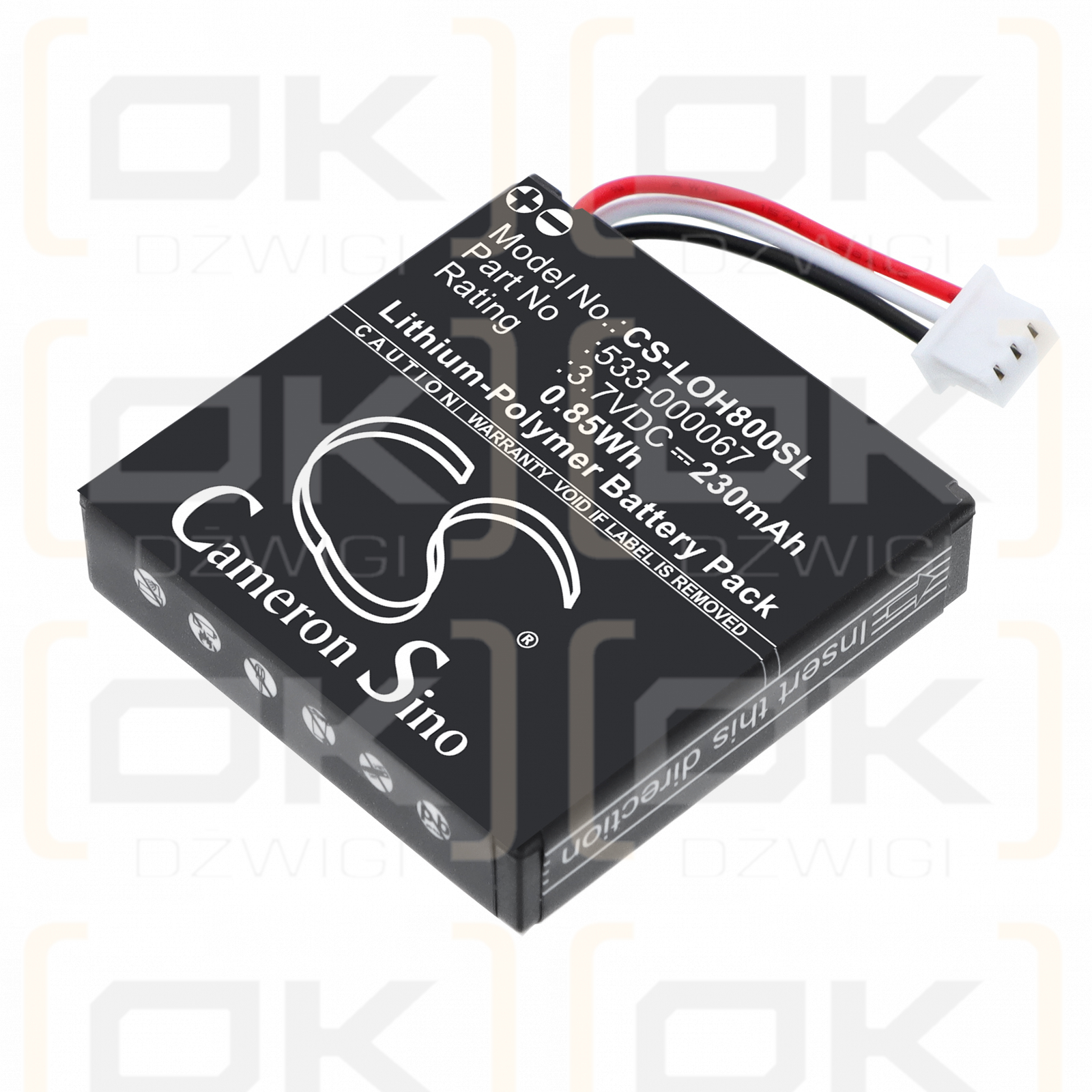 Logitech H800 / 533-000067 Batería de polímero de litio de 230 mAh y 3,7 V (Cameron Sino)